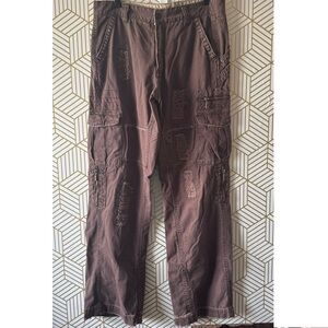 VTG Rare CAFFEINE Y2k Men’s Midtown Relaxed Cargo Distressed pants 32 x 32